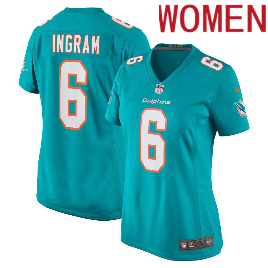 Women Miami Dolphins 6 Melvin Ingram Nike Aqua Home Game Player NFL Jersey